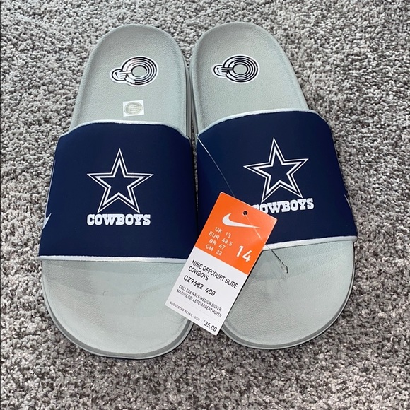 nike men's dallas cowboys offcourt slides